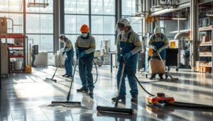 專業清潔團隊工作場景